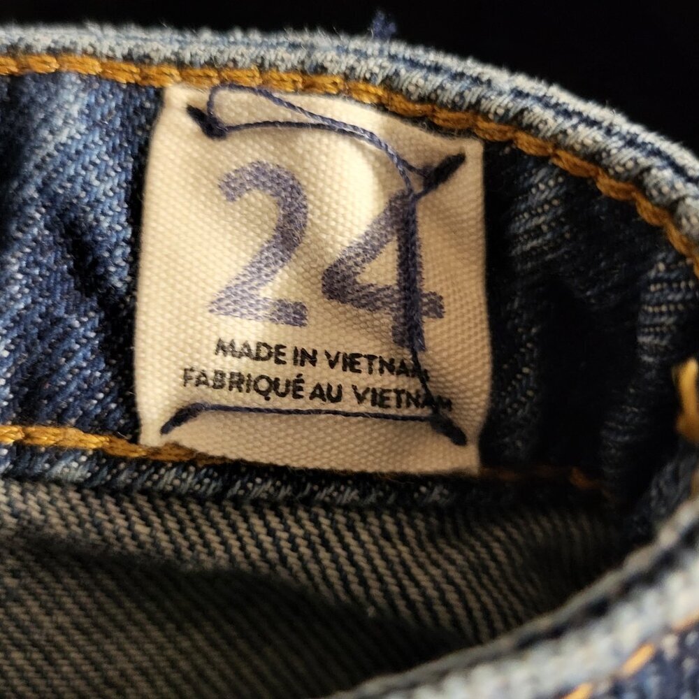 FREE PEOPLE (WE THE FREE) DENIM JEAN MINI SKIRT SZ 24 - Picture 5 of 8